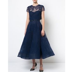 MARCHESA NOTTE Tulle Layered Navy Blue Dress size 0
